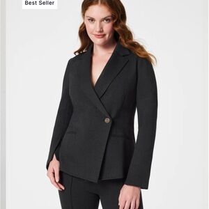 Spanx A symmetrical blazer in black